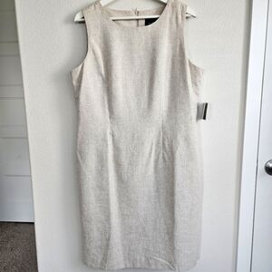 NWT!!! Sag Harbor Elegant Cream Sleeveless Dress, Size 14